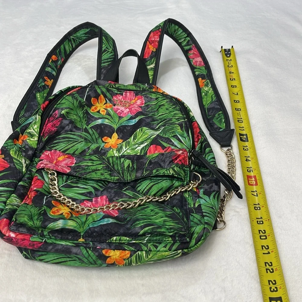 VICTORIAS SECRET FLORAL  Print Backpack with Chain Detail - Picture 2 of 11